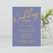 Invitation Gras Blueberry Sunshine Typographie Wedding shower (Debout devant)