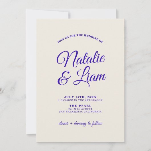Invitation Gras Bright Retro Funky Unique Mariage moderne (Devant)