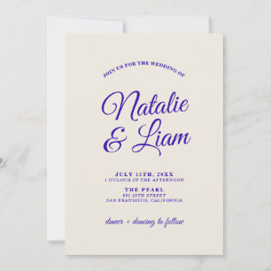 Invitation Gras Bright Retro Funky Unique Mariage moderne
