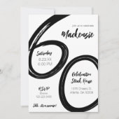 Invitation Gras Brush Stroke 60e anniversaire Surprise Party (Devant)