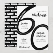 Invitation Gras Brush Stroke 60e anniversaire Surprise Party (Devant / Derrière)