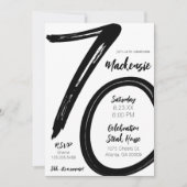 Invitation Gras Brush Stroke 70e anniversaire Surprise Party (Devant)