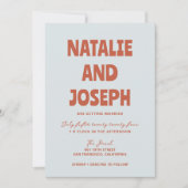 Invitation Gras Colorful Retro Funky brillant Unique Mariage (Devant)