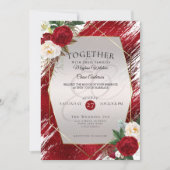 Invitation Gras Crimson Paint Stroke Red Peonés (Devant)