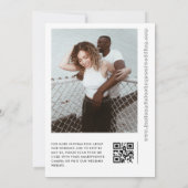 Invitation Gras Date géométrique minima Mariage de script mod (Dos)