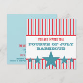 Invitation Gras d'étoiles et de bandes (Devant / Derrière)