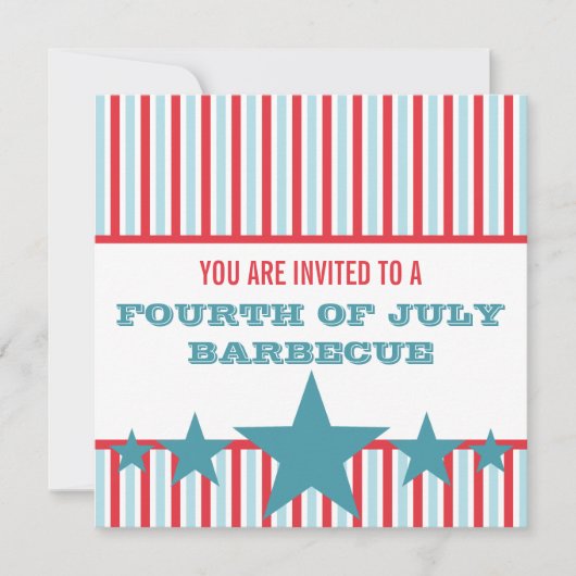 Invitation Gras d'étoiles et de bandes (Devant)