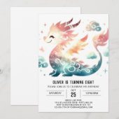 Invitation Gras Dragon Anniversaire (Devant / Derrière)