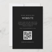 Invitation Gras élégant Ampersand QR Code tout en un Mariage (Dos)