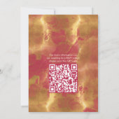 Invitation Gras Elegant Gold Magenta Mariage QR Code détail (Dos)