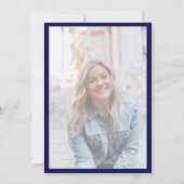 Invitation Gras été Sunflower Navy Fête des mariées photo (Dos)