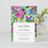 Invitation Gras Fête des mariées de feuillage tropical modern (Debout devant)