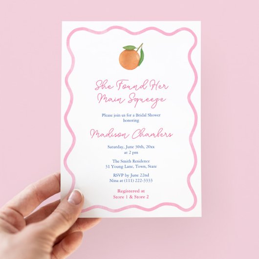 Invitation Gras Fête des mariées principale de la taille des 