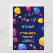 Invitation Gras Galaxy Thème pour enfants (Devant)