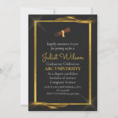 Invitation Gras Gold College diplôme élégant début (Devant)