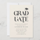 Invitation Gras Graduate Graduate Party Photo Cream (Devant)