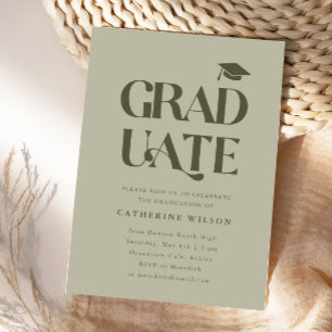 Invitation Gras Graduate Graduate Party Photo Sage