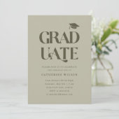 Invitation Gras Graduate Graduate Party Photo Sage (Debout devant)