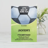 Invitation Gras Green Field Sports Party Thème (Debout devant)