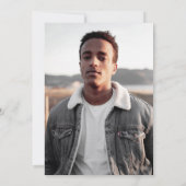 Invitation Gras Green Typography Photo Graduation Party (Dos)