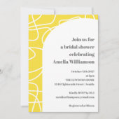 Invitation Gras Jaune Abstrait Ligne Art Fête des mariées (Devant)