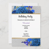 INVITATION GRAS LEOPARD ROYAL BLEU FLORAL (Devant)