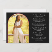 Invitation Gras Magenta Typographie Noire Diplôme Photo (Dos)