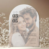 Invitation Gras, Minimal, Trending, Photo, Arc, Mariage