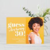 Invitation Gras minimaliste photo 30e anniversaire (Debout devant)