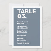 Invitation Gras moderne bleu minimum Table (Devant)