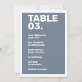 Invitation Gras moderne bleu minimum Table (Dos)