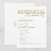 Invitation Gras Moderne Boho Floral Greenersal Dîner de répét (Devant / Derrière)