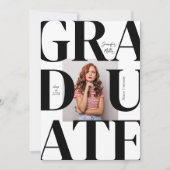 Invitation Gras Moderne Classic Photo Graduation (Devant)