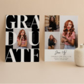 Invitation Gras Moderne Classic Photo Graduation
