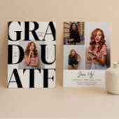 Invitation Gras Moderne Classic Photo Graduation