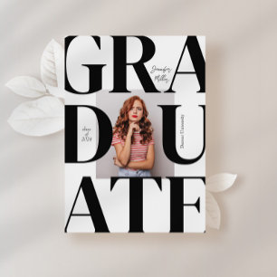 Invitation Gras Moderne Classic Photo Graduation