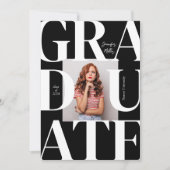 Invitation Gras Moderne Classic Photo Graduation (Devant)