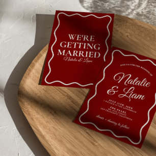 Invitation Gras moderne coloré Whimsical Retro Funky Mariage