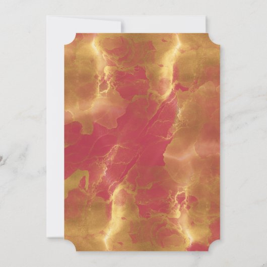 Invitation Gras Moderne Élégant Or Et Rose Mariage Magenta (Dos)