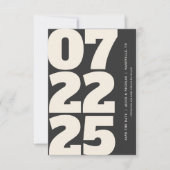 Invitation Gras Moderne Enregistrer La Date Avec Photo Dark (Devant)