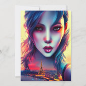 Invitation Gras Moderne Paris Tour Eiffel Fête des mariées (Dos)