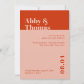 Invitation Gras Moderne Typographie Minimale Orange Mariage r (Devant)