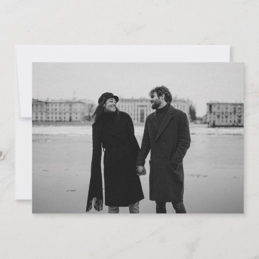 Invitation Gras noir blanc élégant Mariage photo moderne (Dos)