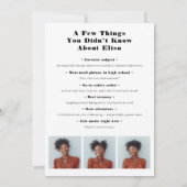 Invitation Gras Noir et Blanc Moderne 4 photos Graduation (Dos)