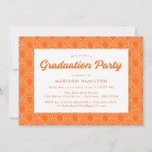 Invitation Gras Orange Script Photo Graduation Party (Dos)