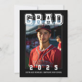 Invitation Gras Photo Moderne Graduation (Devant)