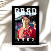 Invitation Gras Photo Moderne Graduation