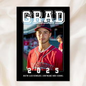 Invitation Gras Photo Moderne Graduation