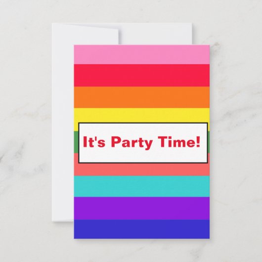Invitation Gras Rainbow Stripes (Devant)