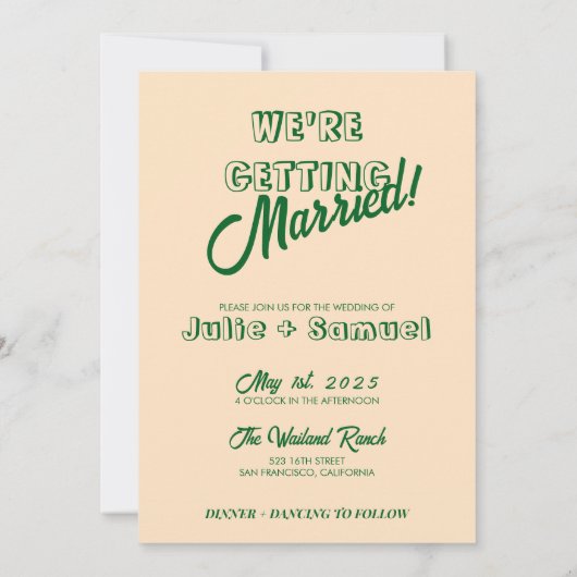 Invitation Gras rétro Rustique Mariage de Boho Ouest (Dos)